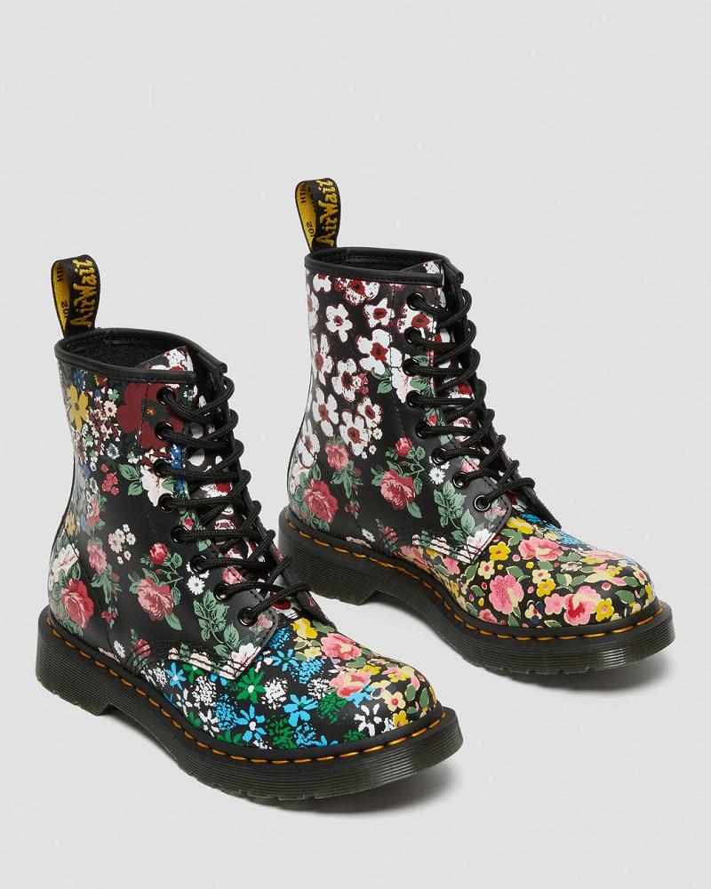 Dr Martens 1460 Pascal Floral Mash Up Leren Veterlaarzen Dames Wit | NL 58UZG